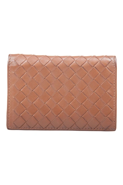 Pre-owned Bottega Veneta Brown Intrecciato Leather Bifold Card Case
