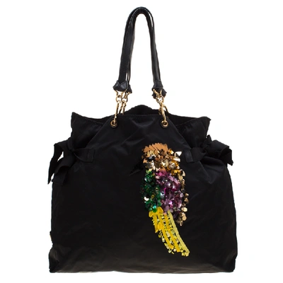 Pre-owned Marc Jacobs Black Nylon Tropical Chappy Bird Tote