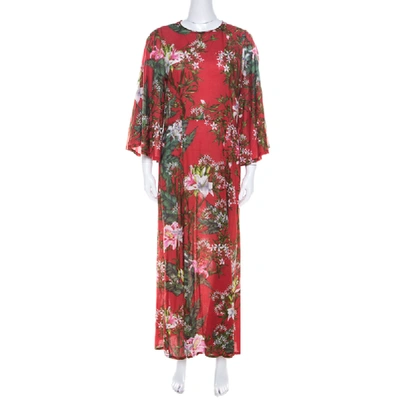 Pre-owned Isabel Marant Etoile Red Floral Print Cotton Voile Maxi Dress S