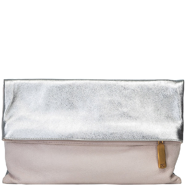 Pre-Owned Fendi Pink/light Pink Leather Fold-over Clutch Bag | ModeSens