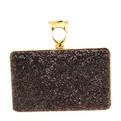 Pre-owned Tom Ford Brown Gems Embellished Ring Clutch