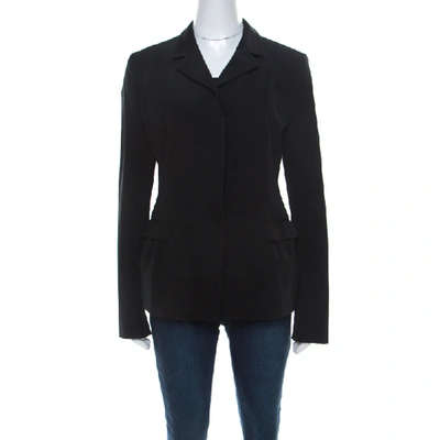 Pre-owned Prada Black Techno Stretch Knit Classic Fit Tailored Jacket M