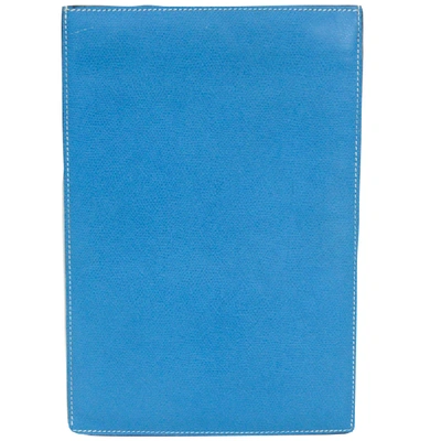 Pre-owned Valextra Blue Leather Tablet Holder