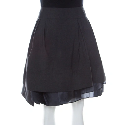 Pre-owned Celine Grey Wool Pleated Short Skirt L