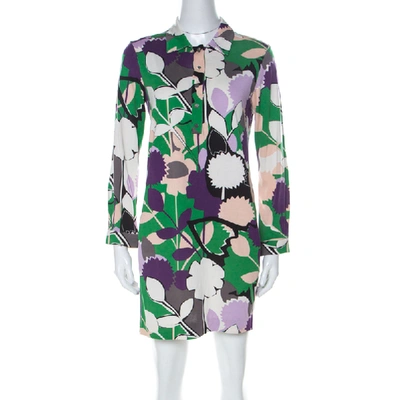 Pre-owned Diane Von Furstenberg Multicolor Printed Silk Jersey Nicole Tunic M