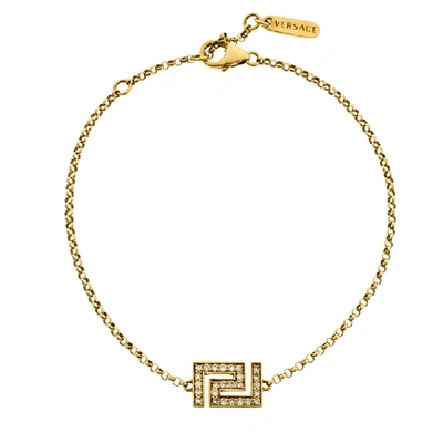 Pre-owned Versace Diamond 18k Yellow Gold Bracelet