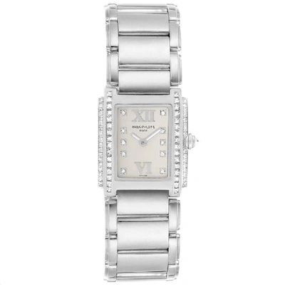 Pre-owned Patek Philippe Silver 18k White Gold Diamond Twenty-4 4908/200g-011 Women's Wristwatch 22 X 26.3mm