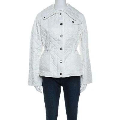 Pre-owned Burberry Brit White Diamond Quilted Jacket S