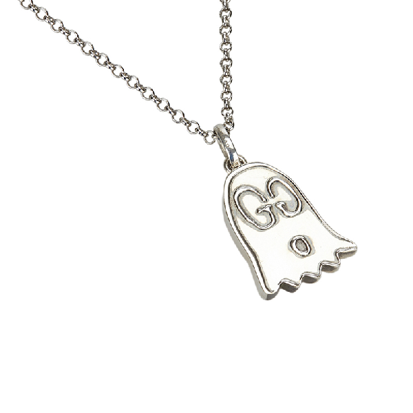 Pre-Owned Gucci Silver Tone Ghost Pendant Necklace | ModeSens