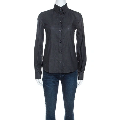 Pre-owned Dolce & Gabbana Charcoal Grey Button Front Shirt S