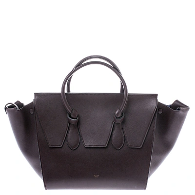 Pre-owned Celine Burgundy Leather Small Tie Tote