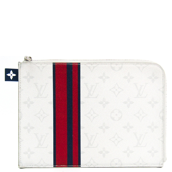 Pre-Owned Louis Vuitton White Monogram Pochette Jour Pm Clutch Bag | ModeSens