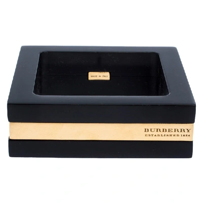 Pre-owned Burberry Black Anson Square Bangle Bracelet