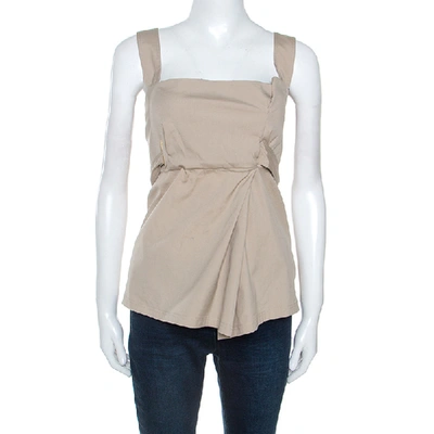 Pre-owned Gucci Beige Cotton Sleeveless Top M