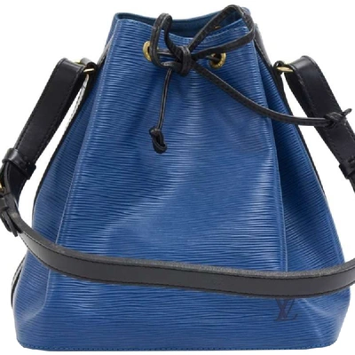 Pre-owned Louis Vuitton Two Tone Epi Leather Petit Noe Bag In Blue