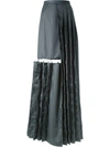 CHALAYAN cutout detail pleated long skirt,干洗