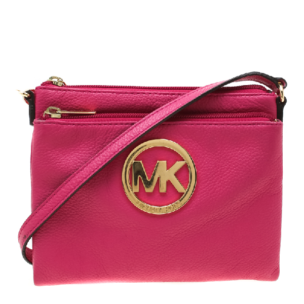 Pre-Owned Michael Michael Kors Pink Leather Adele Crossbody Bag | ModeSens