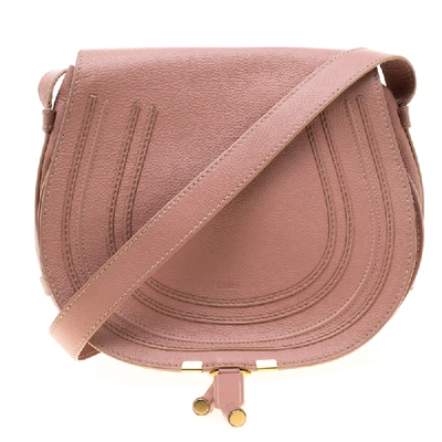 Pre-owned Chloé Blush Pink Leather Medium Marcie Crossbody Bag