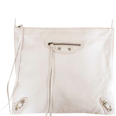 Pre-owned Balenciaga Pink Leather Papier Flat Messenger Bag