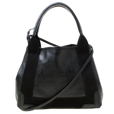 Pre-owned Balenciaga Black Leather Cabas Xs Crossbody Bag