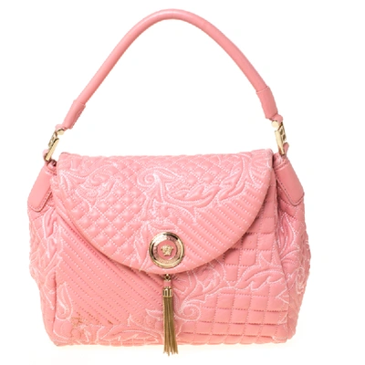 Pre-owned Versace Pink Leather Talia Vanitas Shoulder Bag