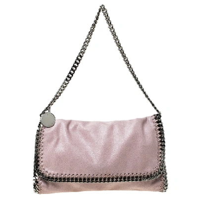 Pre-owned Stella Mccartney Pale Pink Faux Leather Falabella Flap Shoulder Bag