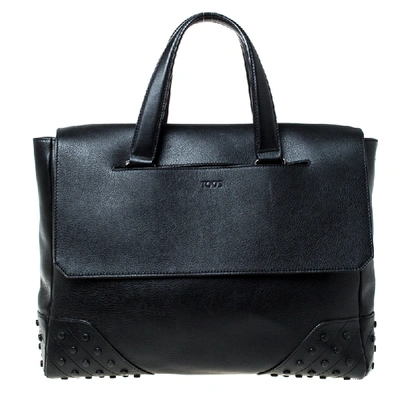 Pre-owned Tod's Black Leather Envelope Bag