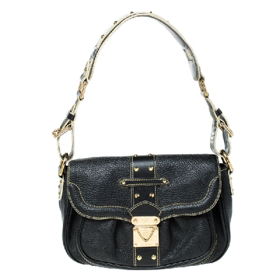 Pre-owned Louis Vuitton Black Suhali Leather Le Confident Shoulder Bag