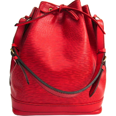 Pre-owned Louis Vuitton Castilian Red Epi Leather Patit Noe Shoulder Bag