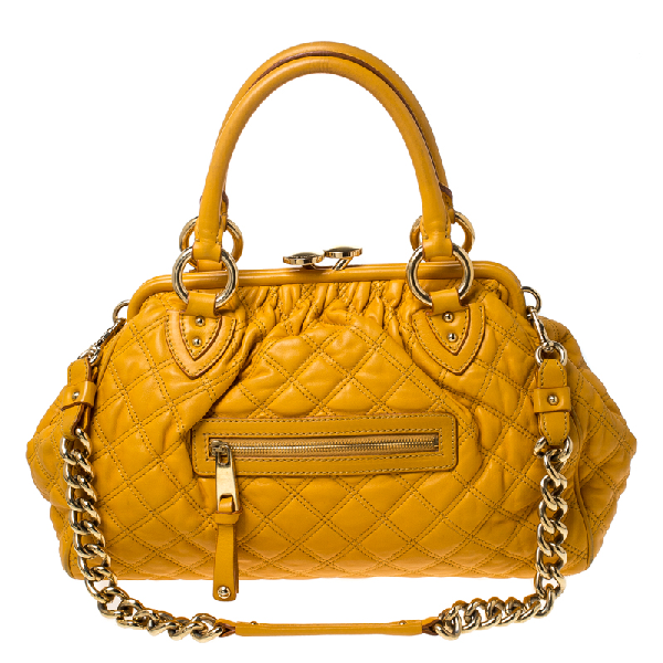 Pre-Owned Marc Jacobs Yellow Quilted Leather Stam Shoulder Bag | ModeSens