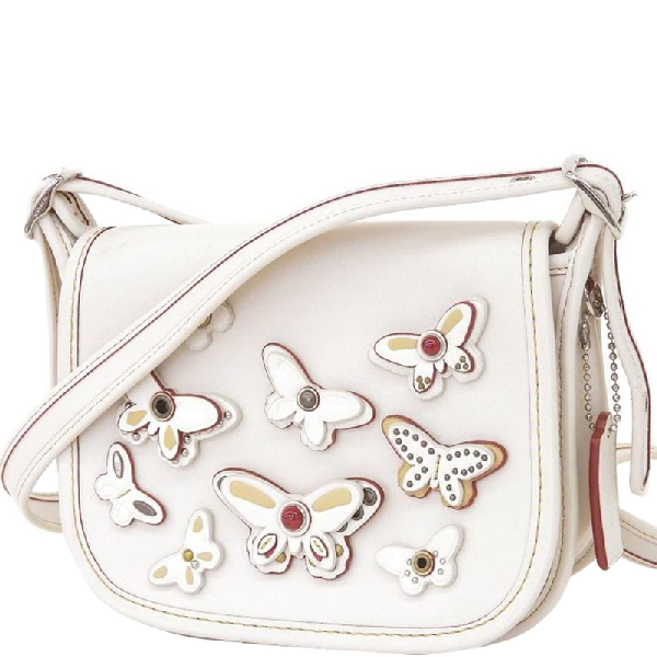 PreOwned Coach White Leather Butterfly Crossbody Bag ModeSens