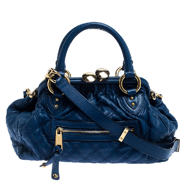 Pre-Owned Marc Jacobs Blue Quilted Leather Stam Bag | ModeSens