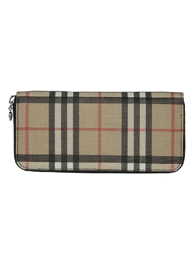 Burberry Checked Wallet In Multi