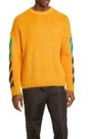 OFF-WHITE BRUSHED MOHAIR BLEND SWEATER,OMHA036R20B020231988
