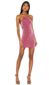 Superdown Mariane Halter Mini Dress In Berry