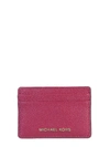 Michael Michael Kors Jet Set Leather Card Holder In Bordeaux