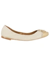 Tory Burch Minnie Metallic Cap-toe Ballet Flat In Dulce De Leche/gold
