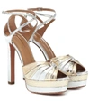 AQUAZZURA LA DI DA PLATEAU 130 LEATHER SANDALS,P00429618