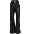 Nanushka Chimo Cropped Vegan Leather Wide-leg Pants In Black