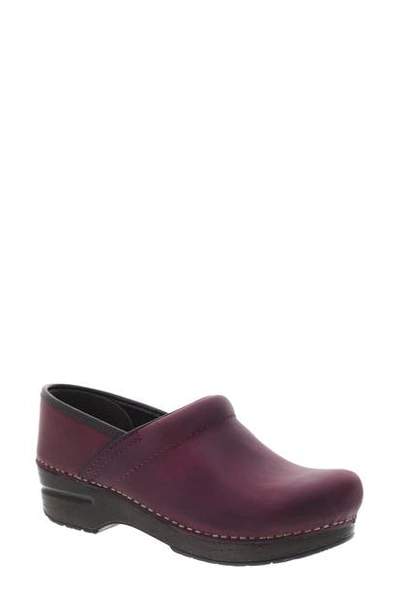 Dansko 'professional' Clog In Plum Oiled Leather