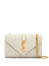 Saint Laurent Small Envelope Monogram Crossbody Bag In Neutrals