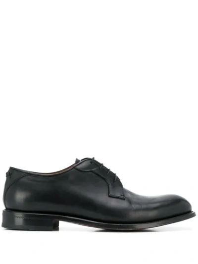 Ermenegildo Zegna Matte-finish Derby Shoes In Black