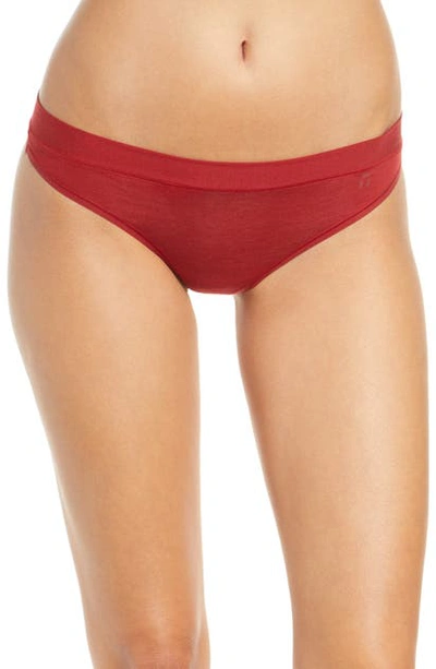 Tommy John Second Skin Thong In Red Dahlia