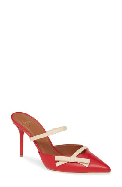 Malone Souliers Bow Band Pointed Toe Mule In Red Cake