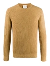 Leqarant Ribbed Knit Crew Neck Sweater In Neutrals
