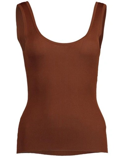 Zimmermann Edie Scoop Neck Tank In Caramel