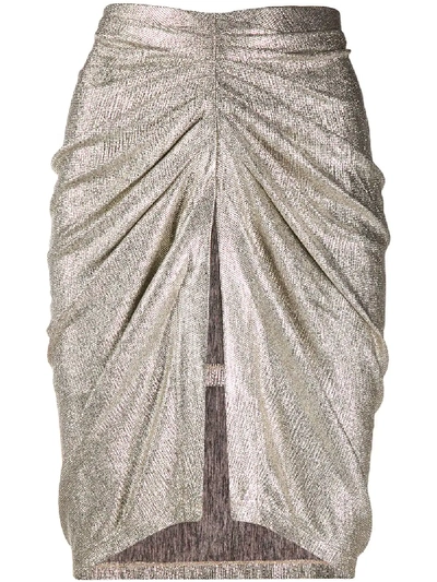 Iro Ruched Pencil Skirt In Gold