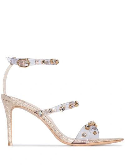 Sophia Webster 'rosalind 85' Sandalen Mit Transparenten Riemchen In Gold