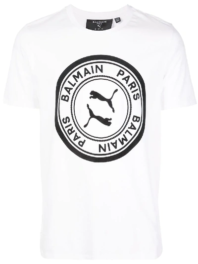 Puma X Balmain Print T-shirt In White | ModeSens