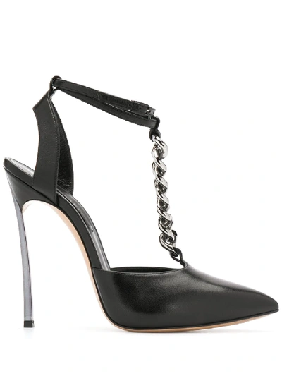 Casadei Chain Detail Pumps In Black